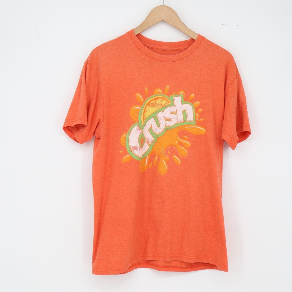 Savvy T-Shirt Mens L Crush Soda Graphic Orange Short Sleeve Retro Excellent